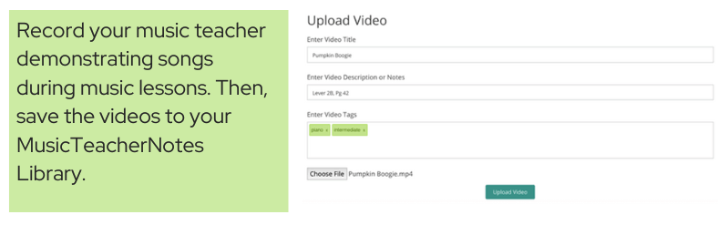 Video music lessons and save to your library