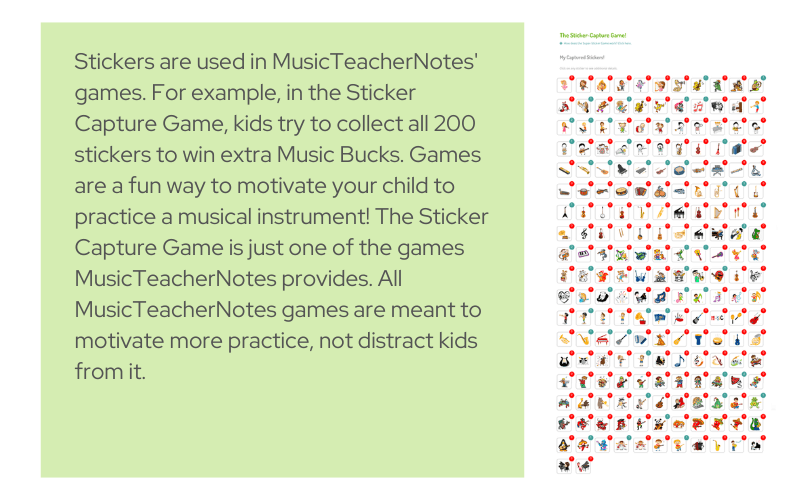 MusicTeacherNotes sticker games