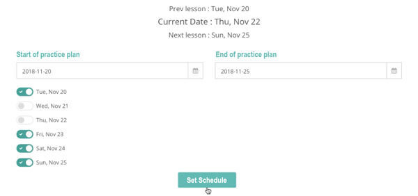 Practice plan for music practice