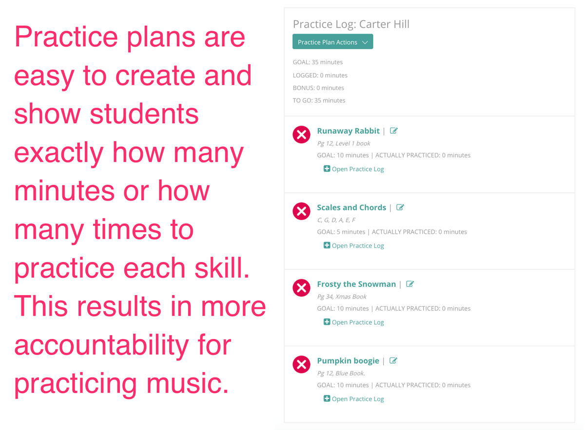 Music Lesson Practice Plan Creator